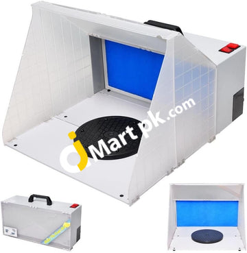 Voilamart Air Brush Paint Spray Booth Kit Pro With Turn Table Powerful Fan For Arts & Craft -